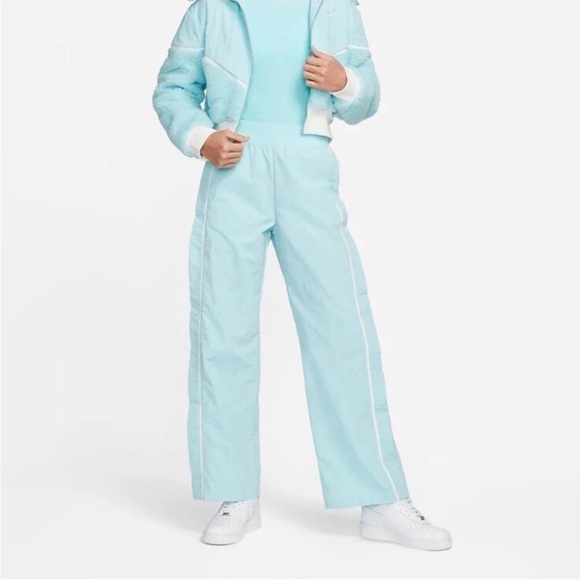 Nike Pants - NIKE Sportswear Icon Clash Woven Wide-Leg Pants icy blue